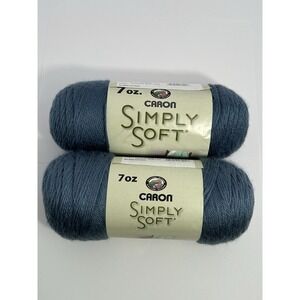 Lot of 2 Caron Simply Soft Country Blue 9904 Yarn 7oz Skeins Vintage 2010